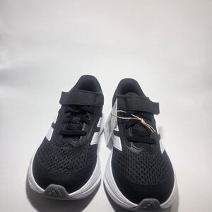 Adidas Duramo SL2 EL C Kids Running Shoes Size 12K Black White Hook & Loop Strap